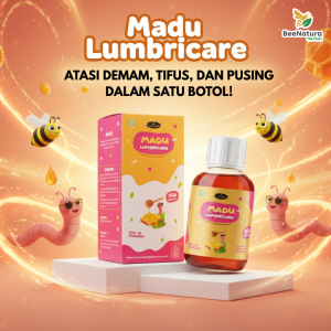 Madu Lumbricare Anak BPOM 150g - Madu Herbal Obat Penurun Demam Mual Tifus & Pusing Secara Alami