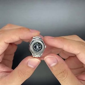 Vintage Mini Finger Watch Boho Style Adjustable Unique Cool Watch Ring Jewelry Birthday Gifts for Women Men Kids
