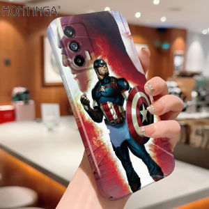 Hontinga All-inclusive Film Casing For OPPO Reno 7 5G Reno4 Z Reno4Z 4Z 5G Realme GT 5G Case Korean film Phone Case Cartoon Marvel Captain America Back Casing lens Protector Design Hard Cases Shockproof Shell Full Cover Casing For Girls
