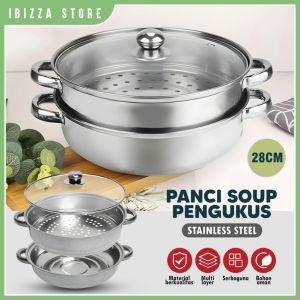 PANCI KUKUS 2 TINGKAT 28CM STEAMER STAINLESS  STELL