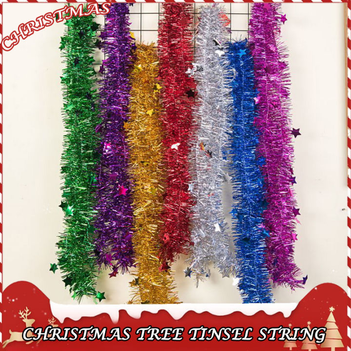 Christmas Tree Tinsel String Christmas Tree Decoration Diy 2M Xmas Ribbon Strip Party Garland