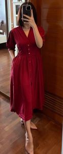 AL STORE047 MAHELA MIDI DRESS KANCING TANGAN PENDEK BAHAN RAYON