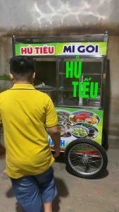 Xe Đẩy Bán Hủ Tiếu Gõ Bền Đẹp Kèm Nồi Nấu 45 lít giá sản xuất cơ khí Tân Ngọc Châu 0937272898