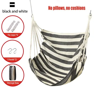 [Fast Shipping] 1pc Outdoor Hammock Chair Canvas Leisure Swing Chair No Pillow Or Cushion Dormitory Hammock Swing Rocking Chair(With hooks)