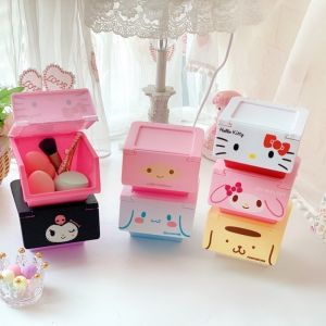 Kawaii Sanrio Folding Box My Melody Cinnamoroll Kuromi Anime Cartoon Cute Large Capacity Folding Storage Box Girl Cute Gift