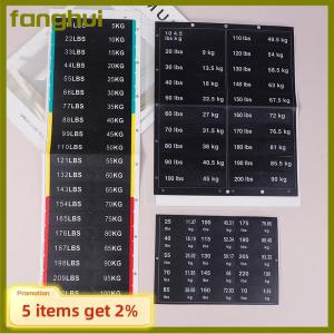fanghui สติกเกอร์น้ำหนักติดพื้นหลังสีดำสีขาวขนาด4.5กก. ถึง150กก. สำหรับฝึกความแข็งแรงในยิม