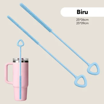 Mumystation Long‑Handle Silicone Straw Brush Silicone Straw Cleaner bendable Deep clean Household
