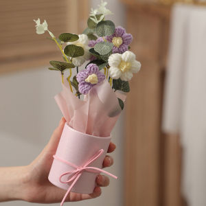 INS Hand-woven Bouquet DIY Artificial Flower Gift for Womens Day Birthday Decor Flower Valentines Day