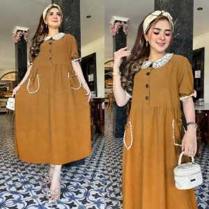 AMANDA DASTER SAKU VIRAL/DRESS WANITA LUCU KOREAN STYLE/DRESS ELEGAN MODERN/DRESS WANITA KEKINIAN/ DRESS REMAJA HITS