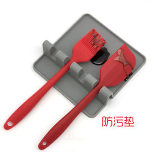 Silicone Drain Mat UTS 0016 / Kitchen Spoon Rest with Slot Drain Pad Non Slip Utensil Drying Mat for Stove Top Countertop