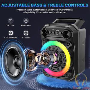 Outdoor Indoor Portable Bluetooth Speaker with Microphone RGB Lighting for Karaoke and Music Playback