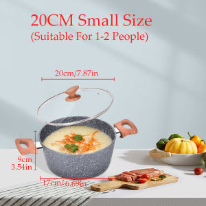 TASTE LIGHT New Korean Style Soup Pot Large Capacity Cooking Pot Granite Stone Non Stick Casserole Original Milk Noodles Pot With Lid Steamed Grid Baby Environmentally Sauce Pan Cookware Suitable All Stove 汤锅