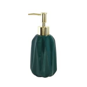 [Local delivery]Ceramic Soap Dispense with Golden Pump Shower Gel Empty Bottle Shampoo Container