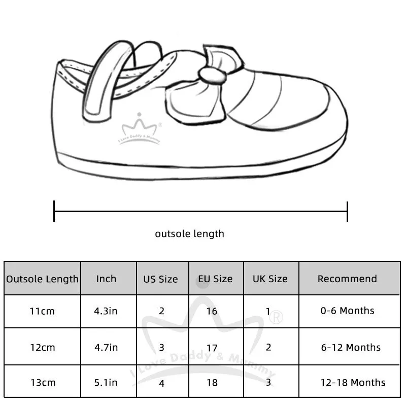 I Love Daddy&Mummy Cute Bow Baby Girl Shoes Knitted Soft Sole - Main Image