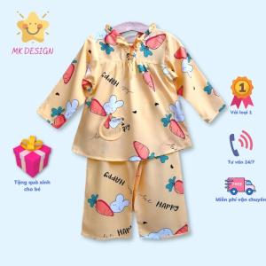 COMBO 3 Bộ quần áo Tole lanh cho bé gái MK Design Mẫu quần dài tay dài Đủ Size cho bé 5-35kg Chất vải tolel lanh loại 1 mềm mịn mát họa tiết dễ thương Hàng Việt Nam tặng kèm quà xinh cho bé