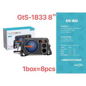 Bts.Shop KTS-2267 Bluetooth speaker USB/TF/LINE IN/FM Radio/TWS/Karaoke/RGB Flash lightDual 4 inch/2400mAh