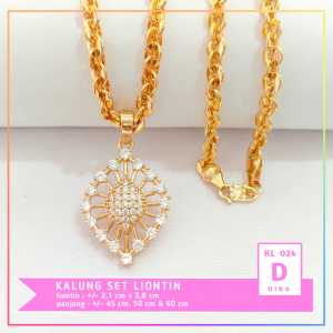 Cute Jewelry Kalung Dewasa Liontin Dubai Bulat Full Permata Zirkon Perhiasan Wanita KL 024