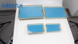 GREATLH Sterilization Case with Silicone Pad Autoclavable Disinfection Tray for Ophthalmic Dental Tools