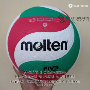 Bola Voli Molten F5M-5000 Size 5 Original Super Volley Ball Free Pompa Pluit Support Tournament