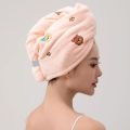 KUCHINE Phim hoạt hình Mũ tắm Dày hơn Thêu hình gấu Khăn quấn đầu Thời trang Thấm hút Áo hoodie nhanh khô Sử dụng vòi hoa sen. 