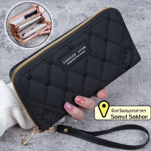 Belfoyer 【สต็อกท้องถิ่น】กระเป๋าสตางค์ปักลายยาวสุภาพสตรีกระเป๋าถือมีซิปกระเป๋าโทรศัพท์ปักหมีน้อยเรียบง่าย