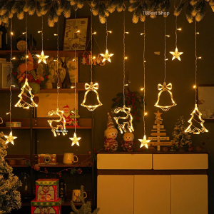 4M Big Star decoration fairy Lights led light strip 8Modes Lighting Lampu raya Curtain Light for 2024 Decoration Lights