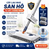 Chổi Lau Nhà Tự Vắt San Hô 45cm Chổi Lau Nhà Thông Minh Xoay 360 độ Chổi Lau Nhà San Hô