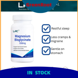 in stock [Exp:12-28] LAC Magnesium Bisglycinate 556mg 60s  Sleep Headache Migraine Insomnia Cramp  Stress Anxiety 01406590