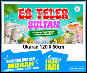 Banner ES TELER SULTAN Spanduk ES TELER ukuran 120x60 cm COD / Banner ES TELER SULTAN Spanduk ES TELER ukuran 120x60 cm COD