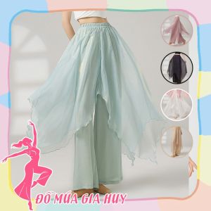 Quần múa cổ trang Trung Hoa quần múa tà vải óng ánh xà cừ MQ02
