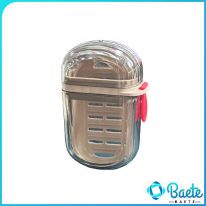 Travel Soap Case Portable Soap Box Organizer Sealed Waterproof Soap Dish Grey/White