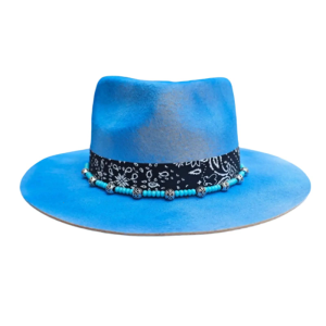 หมวกหมูสานสไตล์วินเทจสีฟ้าหมวกคาวบอยสไตล์ตะวันตกหมวกปานามาสำหรับอาหารค่ำอุปกรณ์สำหรับถ่ายรูปกลางแจ้งเสื้อผ้าลำลอง