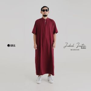 JUBAH/GAMIS PRIA DEWASA TERBARU LENGAN PENDEK KERAH SANGHAI UKURAN M-3XL PREMIUM BY ROSAL