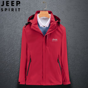 JEEP SPIRIT Áo Khoác Nam Áo Khoác Nữ Dáng Rộng Chống Nước Chống Gió Có Mũ Tháo Rời Mới Cho Cả Nam Và Nữ