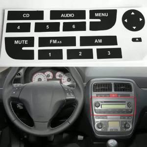 secr car Radio Button Repair Decals For Fiat for Grand for Punto Multimedia Radio CD Button Repair Sticker Matte Black Interior Trim H5K8Q