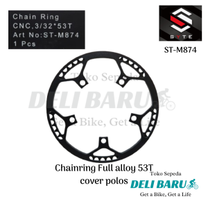SYTE chainring 53T bahan alloy cover polos BCD 130mm type ST M-874 sepeda lipat