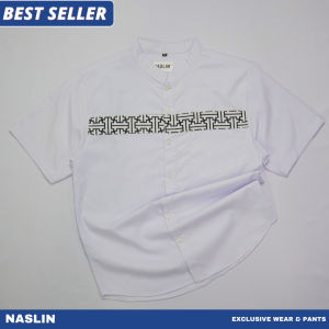 Kemeja Koko Pria Dewasa Lengan Pendek Motif KOBATA yang Kombinasi Batik // Baju Muslim Pria Kemeja Koko Kerah Shanghai Motif Lengan Pendek || ukuran  M L XL XXL