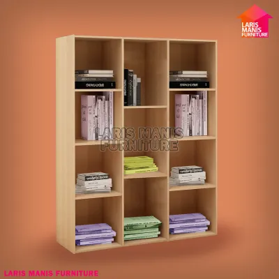 LEMARI RAK BUKU SERBAGUNA 11 RAK KAYU TERBARU MURAH LEMARI BUKU RAK BUKU SERBAGUNA RAK SERBAGUNA RAK MINIMALIS