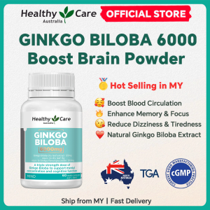 Australia Healthy Care Ginkgo Biloba 6000mg 60 Capsules 澳洲银杏叶 提升记忆力 集中注意力 健脑【Exp:Nov-2028】