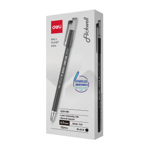 Deli Q120 Flickwell Smooth Writing Mini Tip Ballpoint Pen 0.7mm 12pcs/box
