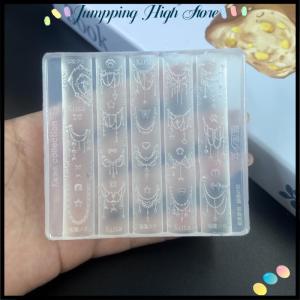 【Jumpping】 แม่พิมพ์ซิลิโคนติดเล็บรูปโบว์น่ารักรูปดอกไม้ผีเสื้อแบบ3D ห่วงโซ่ลูกปัดแสนหวานแม่แบบเล็บโปร่งใสอุปกรณ์ตกแต่งเล็บแบบทำมือ