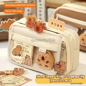 [COD] quanchufjia ใหม่กระเป๋าดินสอ capibala กระเป๋าเครื่องเขียนกระเป๋าผ้าน่ารักกล่องดินสอน่ารักทนทานต่อการสกปรกความจุสูง