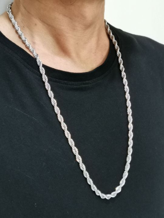 6mm Thickness Stainless Steel Rope Chain Necklace With Trigger Hook L60cm,  65cm, 70cm, 75cm.