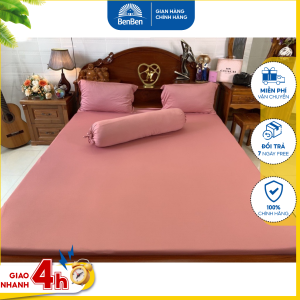 Bộ ga giường thun lạnh 4 món gồm ga bọc nệm vỏ gối nằm và vỏ ôm chất vải thun hàn quốc dày mịn mát Ben Ben benbenshop