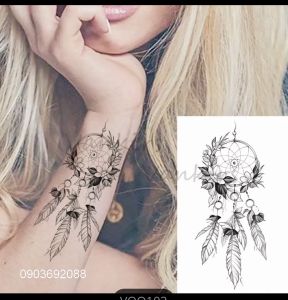 Tattoo Dream Catcher nhiều mẫu Hình xăm dán 10.5 x 6cm Sticker Tattoo Dream Catcher Hình Xăm tạm thời HCM