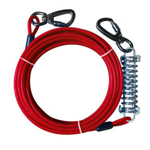 6m 10m Heavy Duty Dog Cable Large Dog Tie Out Cables 20ft Wire Dog Cable Rope Tie Out Cable with Swivel for Large Dog
