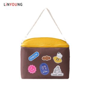 Linyoung New Outdoor Picnic Bag 10L Large Capacity Lunch Bag Oblique Spanning Aluminum Film Outdoor Insulation Bag