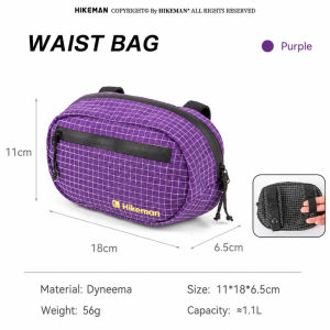 Hikeman 1.1L Outdoor Hiking Waist Bag Waterproof Dyneema Tactical Chest Pack MOLLE Straps Compact EDC Pouch for Trekking Camping