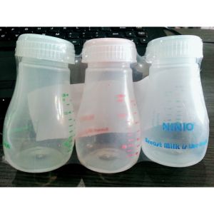[ BISA COD ] Ninio Breastmilk Storage BA-2171 / 3pcs Botol Penyimpanan Asi 120ml Ninio Breastmilk Storage Bottles