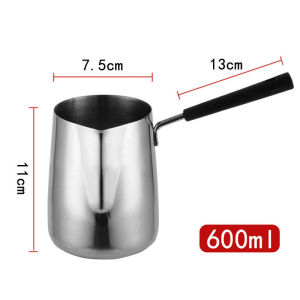 Stainless Steel Coffee Extraction Cup Long Handled Coffee Pull Flower Frothing Jug Wax Melting Pot
